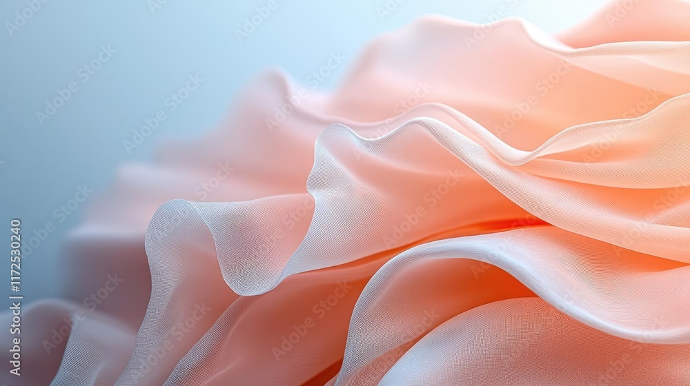 Poster soft abstract background concept. soft peach fabric flows delicately, creating a serene and calming 