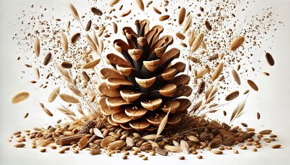 Fototapeta premium A highly detailed and realistic pinecone