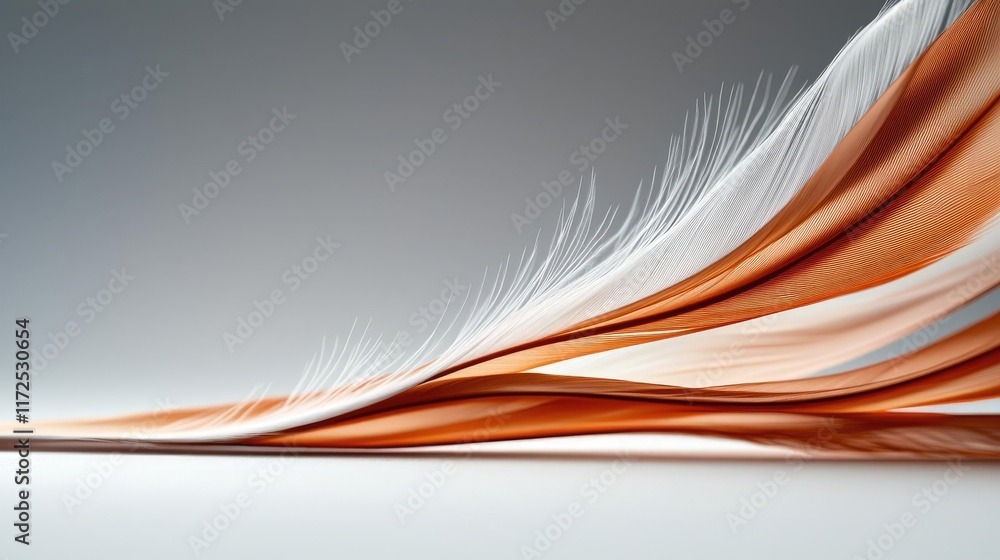 Poster feather abstract background idea. abstract wave design with flowing shapes in warm beige and white t