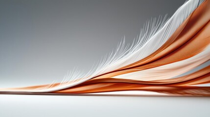 Feather abstract background idea. Abstract wave design with flowing shapes in warm beige and white tones.