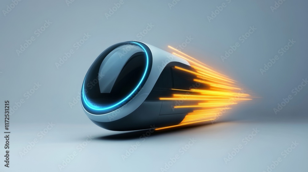 Aufkleber futuristic vehicle design illustrating speed, motion effects with dynamic light elements and smooth 
