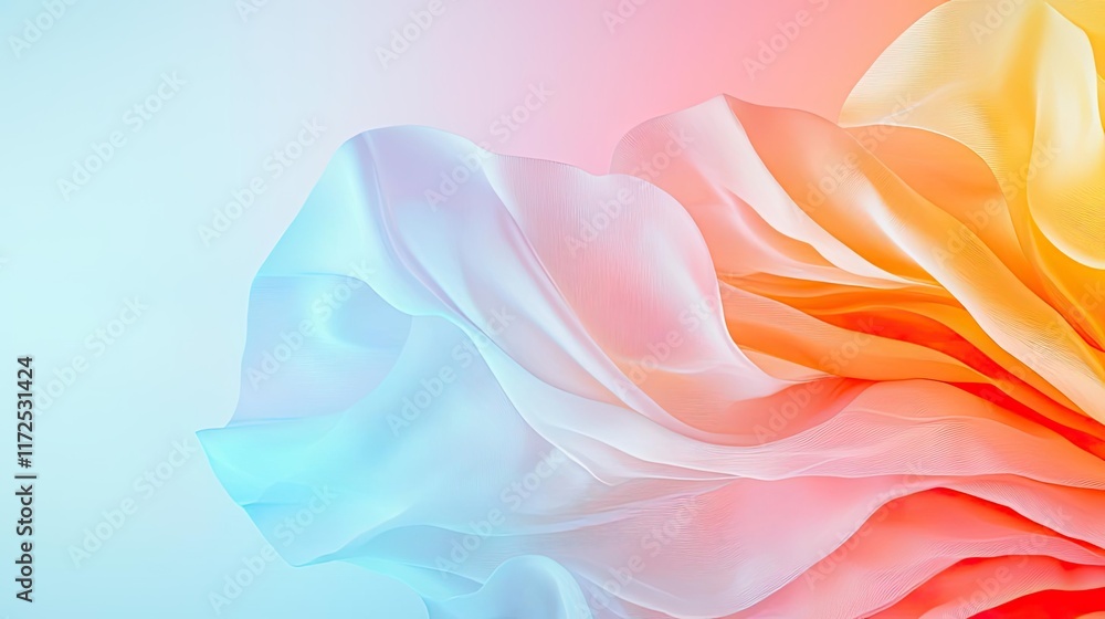 Poster soft abstract background concept. colorful abstract fabric flowing gracefully with soft gradients an