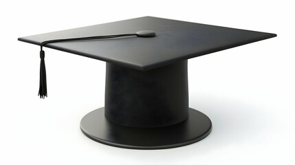 Class of 2025 photo of a black college graduation cap isolated on a clear background, png file