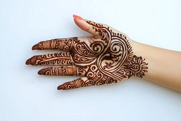 Mehendi design on a beautiful hand
