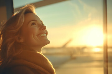 Golden Hour Woman Portrait Illustration