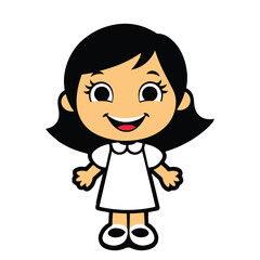 Cute happy girl vector