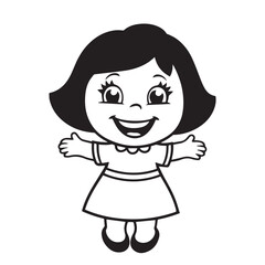 Cute happy girl vector
