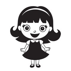 Cute happy girl vector
