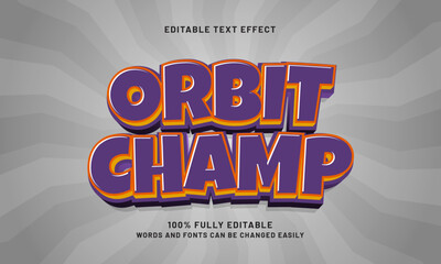 orbit champ editable text effects with a game and kids theme