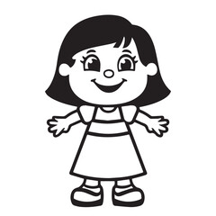 Cute happy girl vector