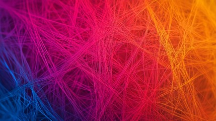 Fototapeta premium Vibrant and Interconnected Abstract Futuristic Network of Colorful Lines Forming a Dynamic Digital