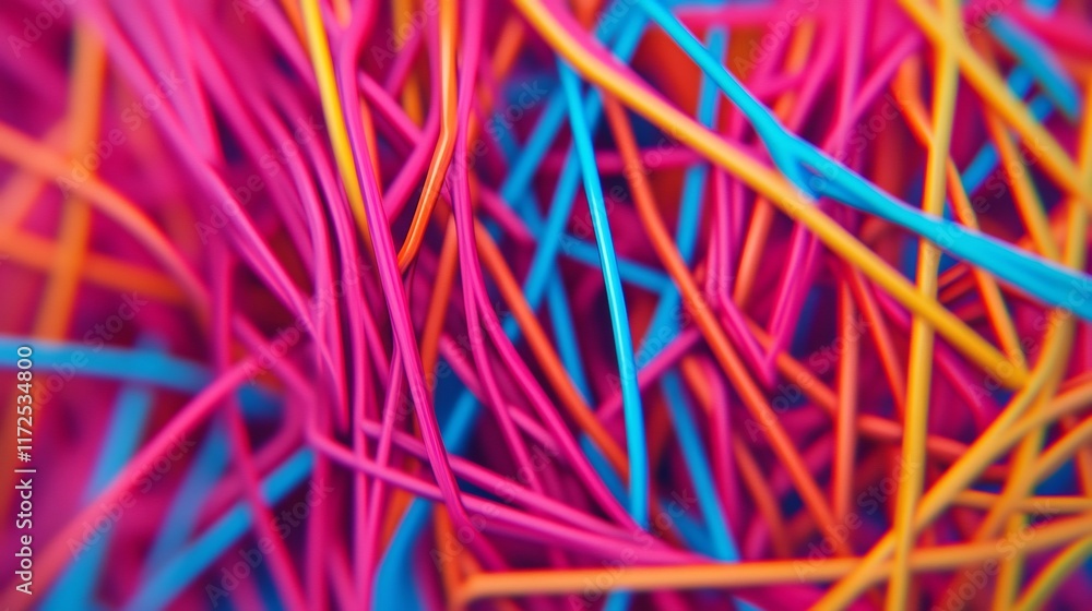 Aufkleber vibrant and intertwined futuristic digital patterns in abstract interconnected networks