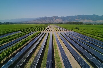A skilled technician installing solar panels on a rooftop under a clear sky