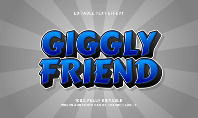 giggly friend editable text effects with a game and kids theme