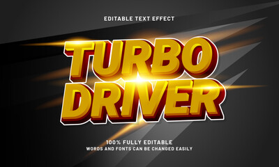 turbo driver editable text effects with a race and game theme