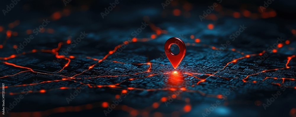 Poster dark web visualization with fraud alert marker cybersecurity and hidden threats concept