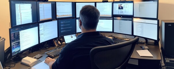 Corporate Fraud Investigation Team Analyzing Data on Multiple Screens