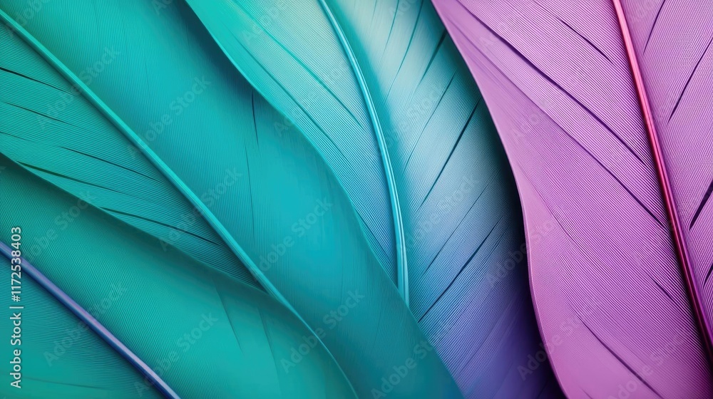 Poster feather abstract background idea. vibrant colored leaves create a soothing and artistic background t