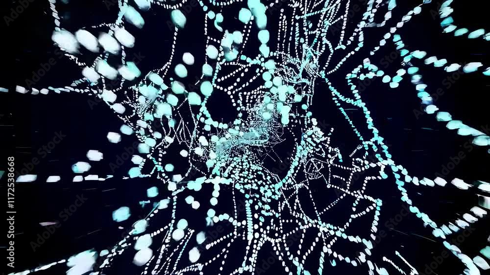 Poster underwater light display captures a mesmerizing journey through shapes seamless looping