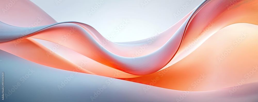 Poster soft abstract background concept. a vibrant and fluid abstract design featuring soft waves in orange
