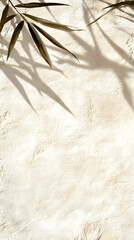 Cream Textured Background with Leaf Shadows