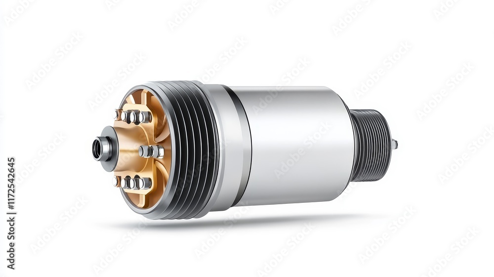 Aufkleber detailed close-up of a precision engine part with metallic finish, featuring advanced design and hig