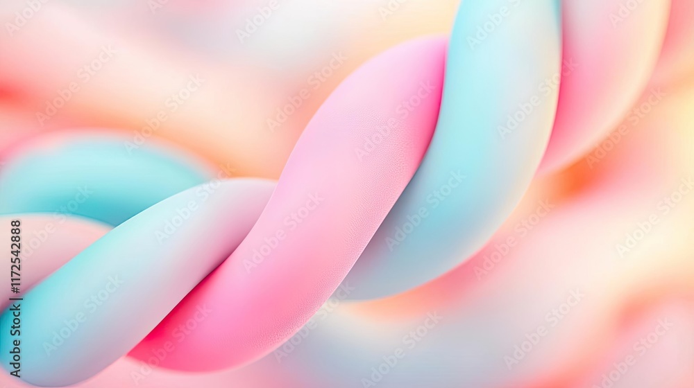 Poster soft abstract background concept. colorful twisted rope in pastel hues, adding vibrant texture and v