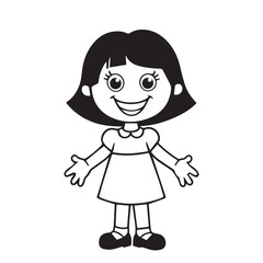 Cute happy girl vector