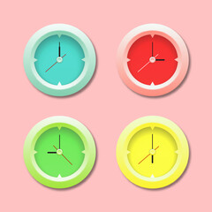 3d Colorfull Clock Set