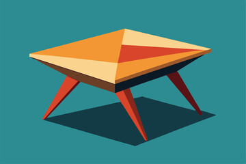 A stylish, geometric coffee table with bold colors and sharp angles adds charm to any modern space, A minimalist coffee table with a geometric shape and a single bold accent color