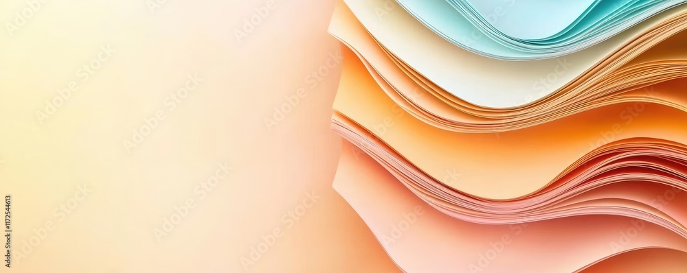 Poster soft abstract background concept. colorful paper sheets layered together, creating a soft, artistic 