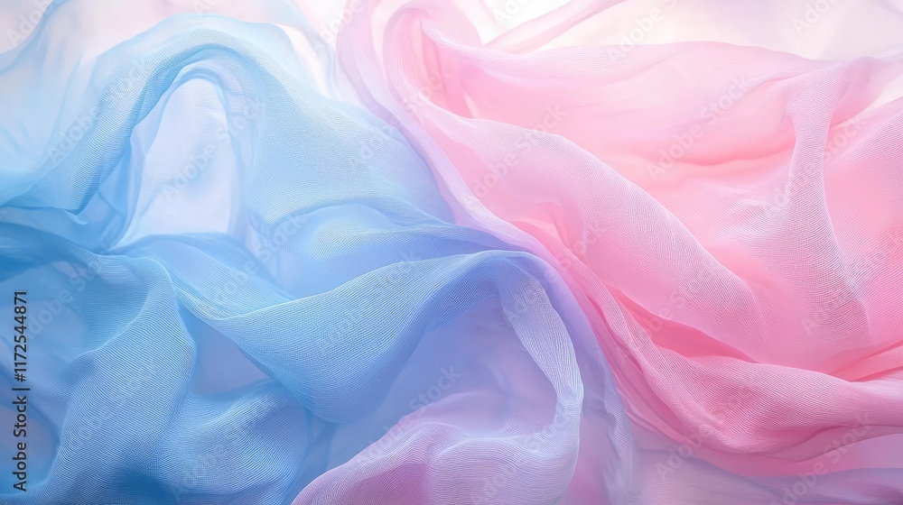 Aufkleber soft abstract background concept. soft and flowing fabric in pink and blue, creating a soothing aest