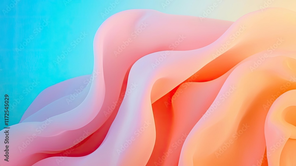 Poster soft abstract background concept. a vibrant abstract design featuring soft waves in shades of pink a