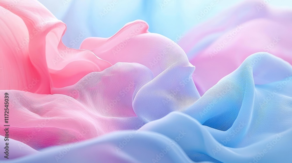 Poster soft abstract background concept. soft pastel fabric textures in fluid motion creating a serene and 