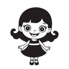 Cute happy girl vector