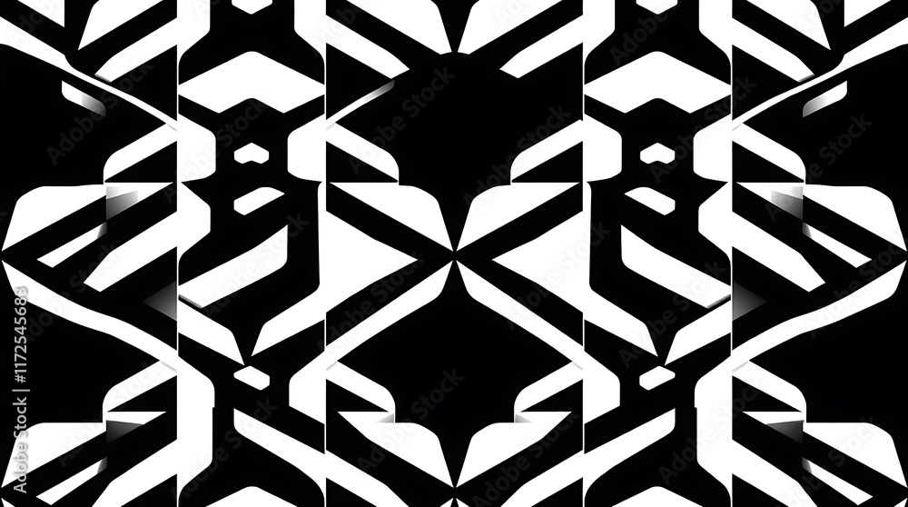 Poster abstract black and white geometric pattern: a mesmerizing visual tapestry of stark contrasts, this a