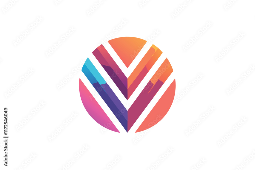 Poster this logo showcases a minimalist design with a unique gradient effect and geometric elements, a mini
