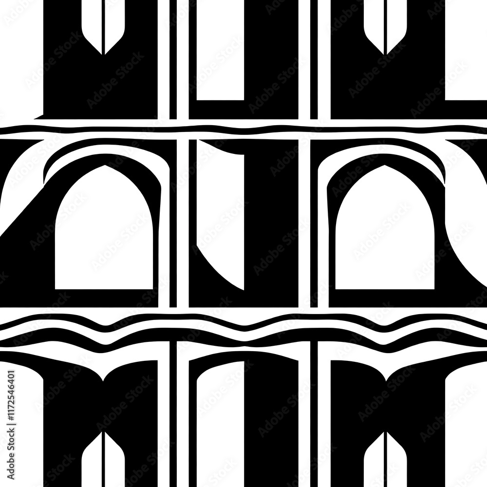 Aufkleber gothic arch pattern: a seamless, repeating pattern of interlaced gothic arches. the intricate design