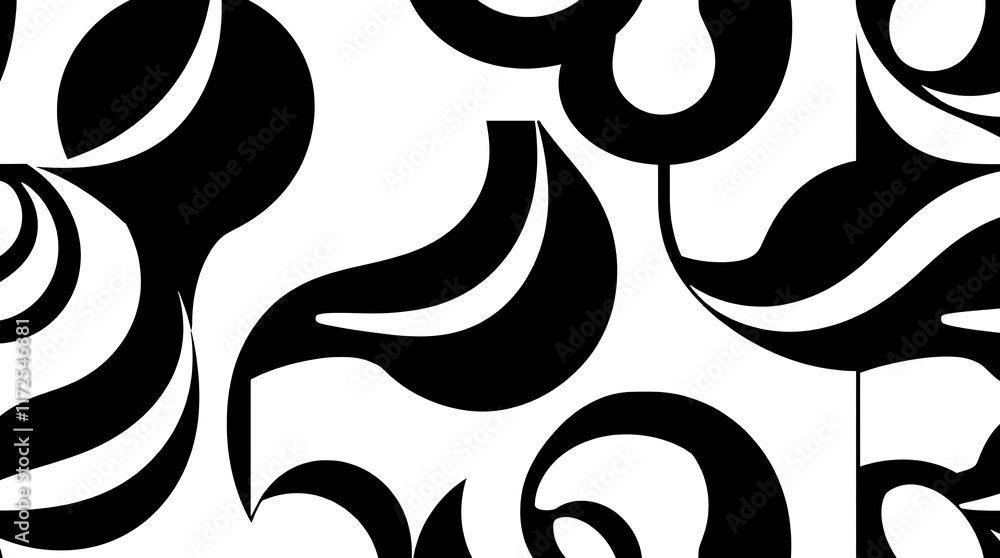 Poster abstract monochrome swirls