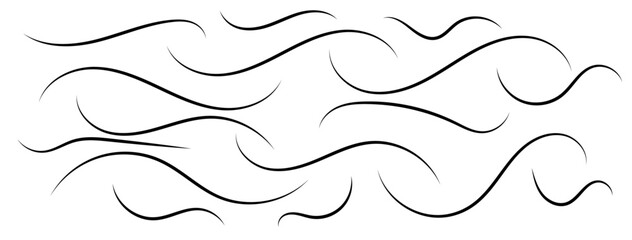 Fototapeta premium Abstract wavy thin line. Squiggle elements banner. Pattern with scribble, wiggle and undulate. Wavy and swirled brush strokes with rough edges. hand drawn scribbles. Vector illustration 