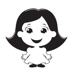 Cute happy girl vector