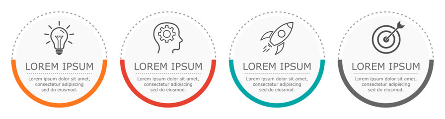 usiness infographic Vector with 4 steps. Used for information,data,style,chart,graph,sign,icon, project,strategy,technology,learn,brainstorm,creative,growth,stairs,success, idea,text,web,report,work.