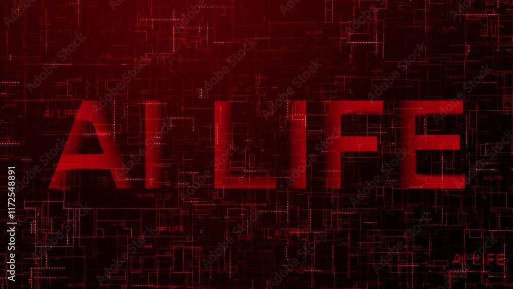 Poster 3d ai life text data line technology background
