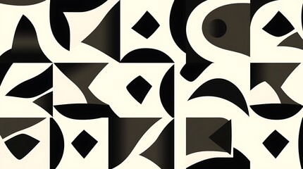 Abstract Black and White Geometric Pattern 