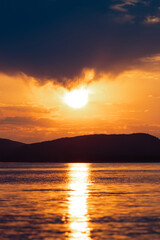 Sunset from Sucia Island in the San Juan Islands in the Pacific Northwest in Washington 