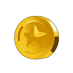 Obraz premium golden star coin mario