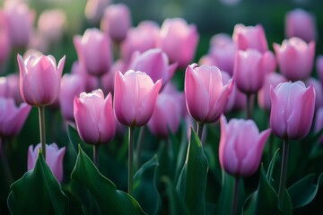Fototapeta premium Scenic View of Tulip Fields