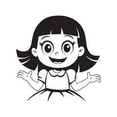 Cute happy girl vector