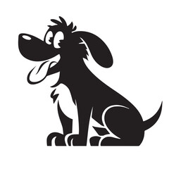 dog silhouette vector design with white background