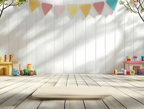 Playroom Wooden Floor 3D Illustration